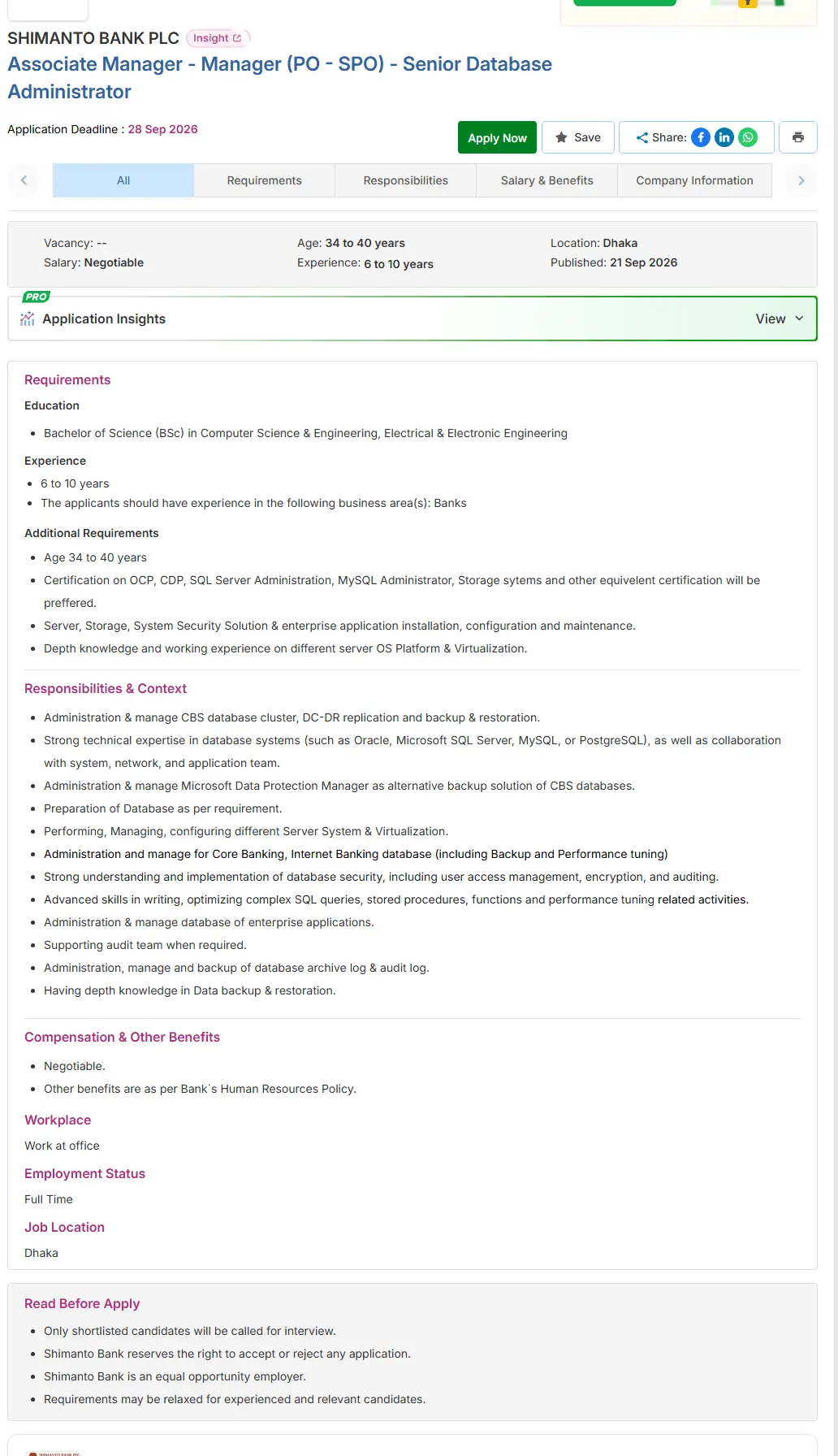 Shimanto Bank PLC Job Opportunities 2026