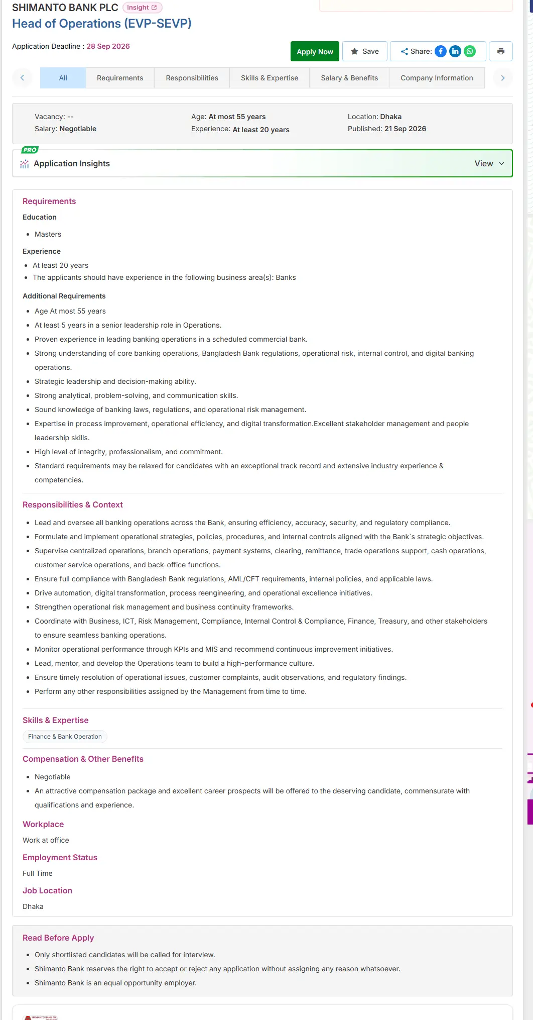 Shimanto Bank PLC Job Opportunities 2026