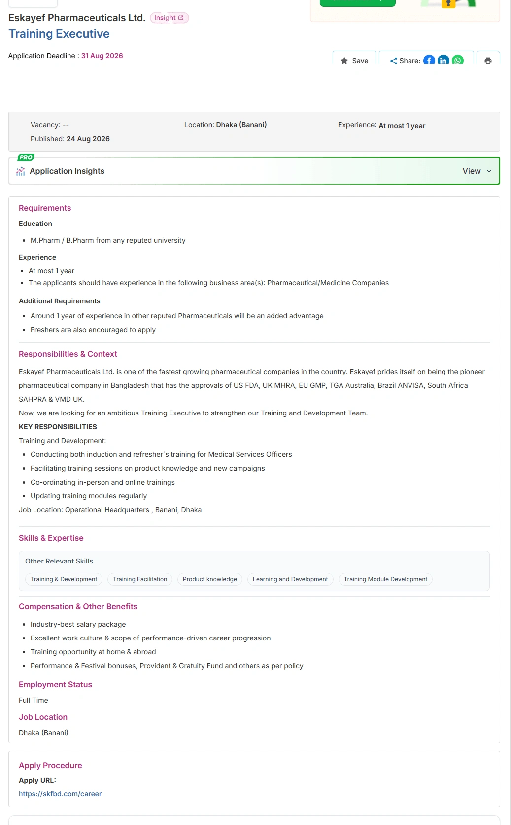 Eskayef Pharmaceuticals Job Opportunities 2026