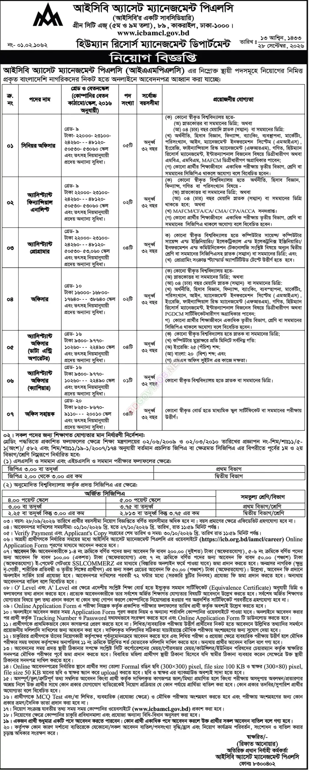 ICB Asset Management Job Opportunities 2026