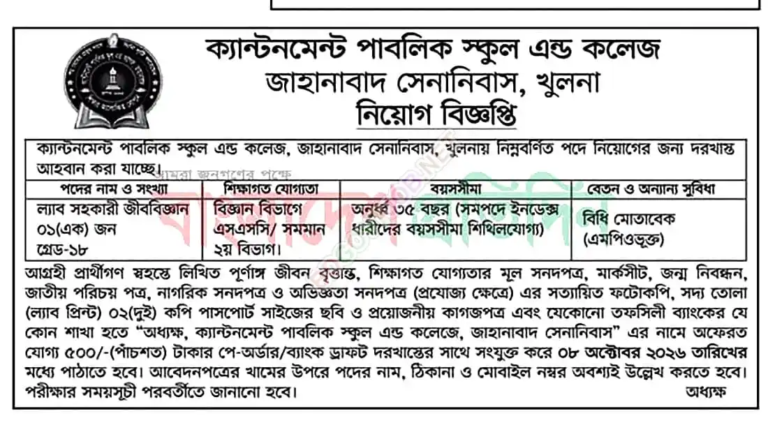 All Public School and College Job Opportunities 2026