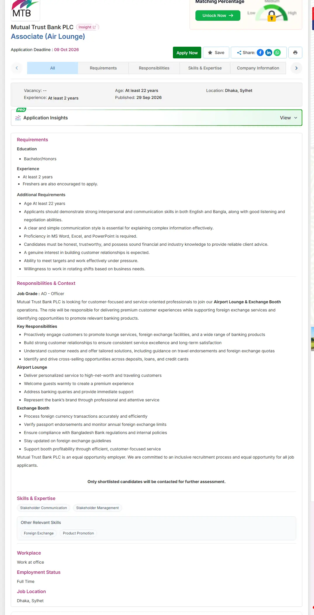 Mutual Trust Bank PLC Job Opportunities 2026