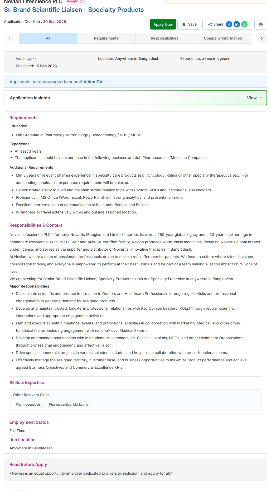 Nevian Lifescience Job Opportunities 2026
