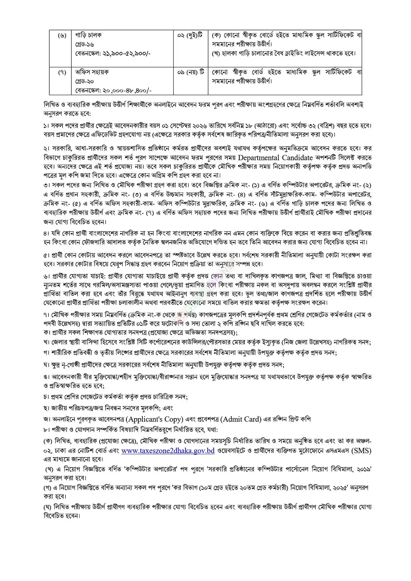 Dhaka Tax 2 Job Opportunities 2026