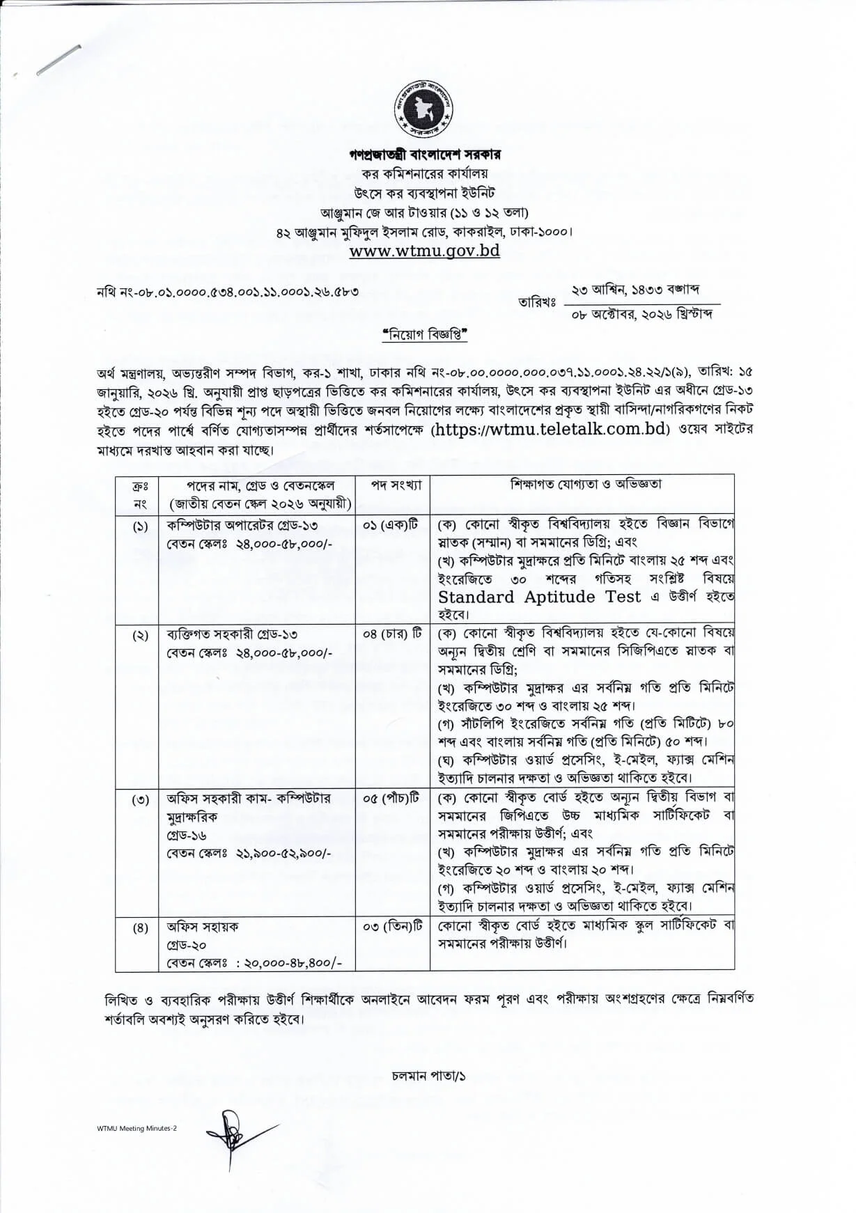 WTUM Job Opportunities 2026