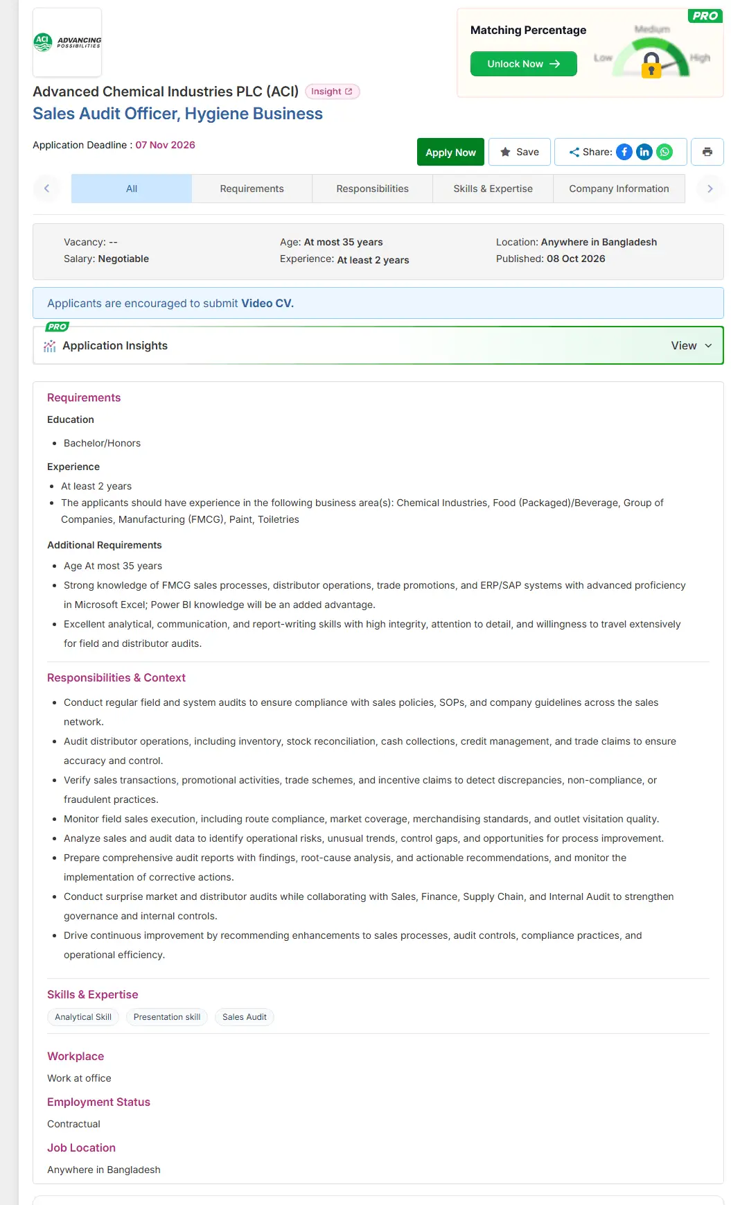  ACI PLC Job Opportunities 2026