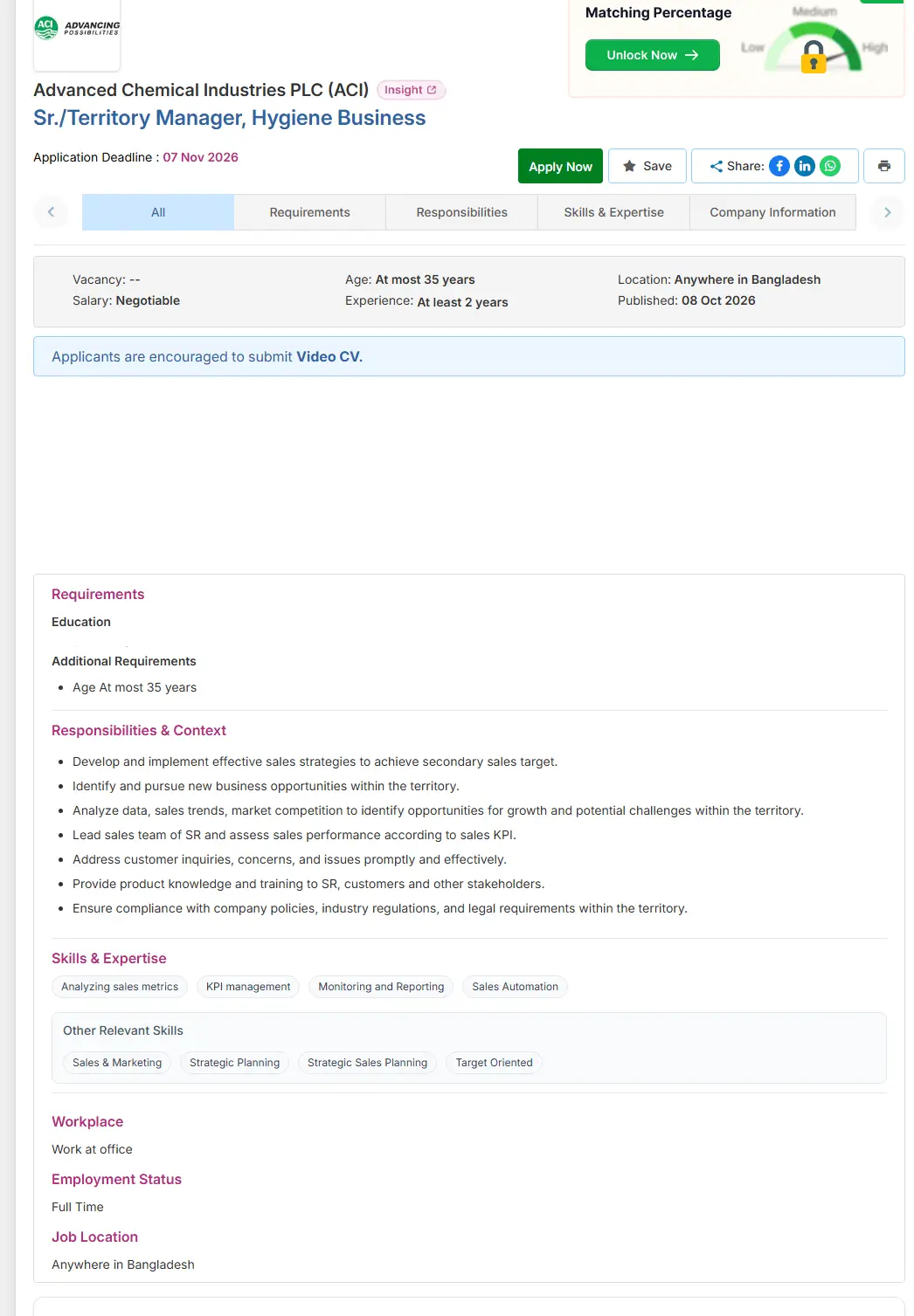  ACI PLC Job Opportunities 2026