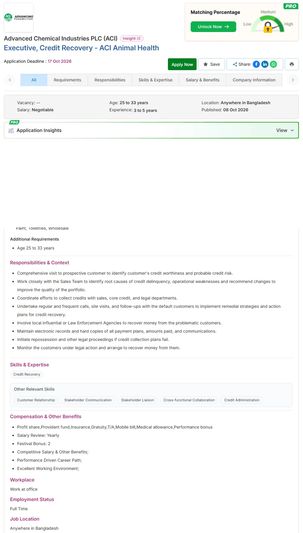  ACI PLC Job Opportunities 2026