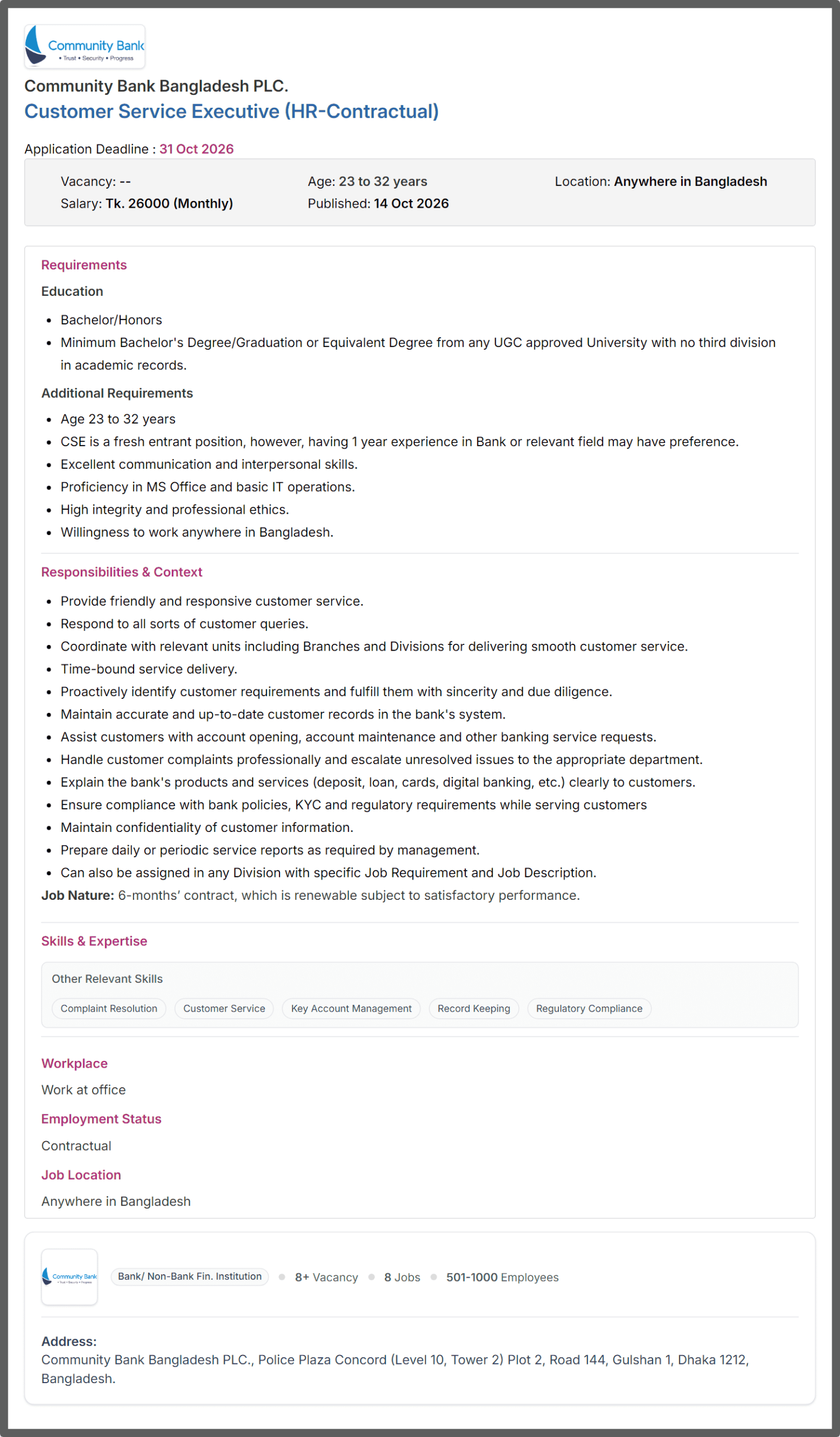 Community Bank Job Opportunities 2026