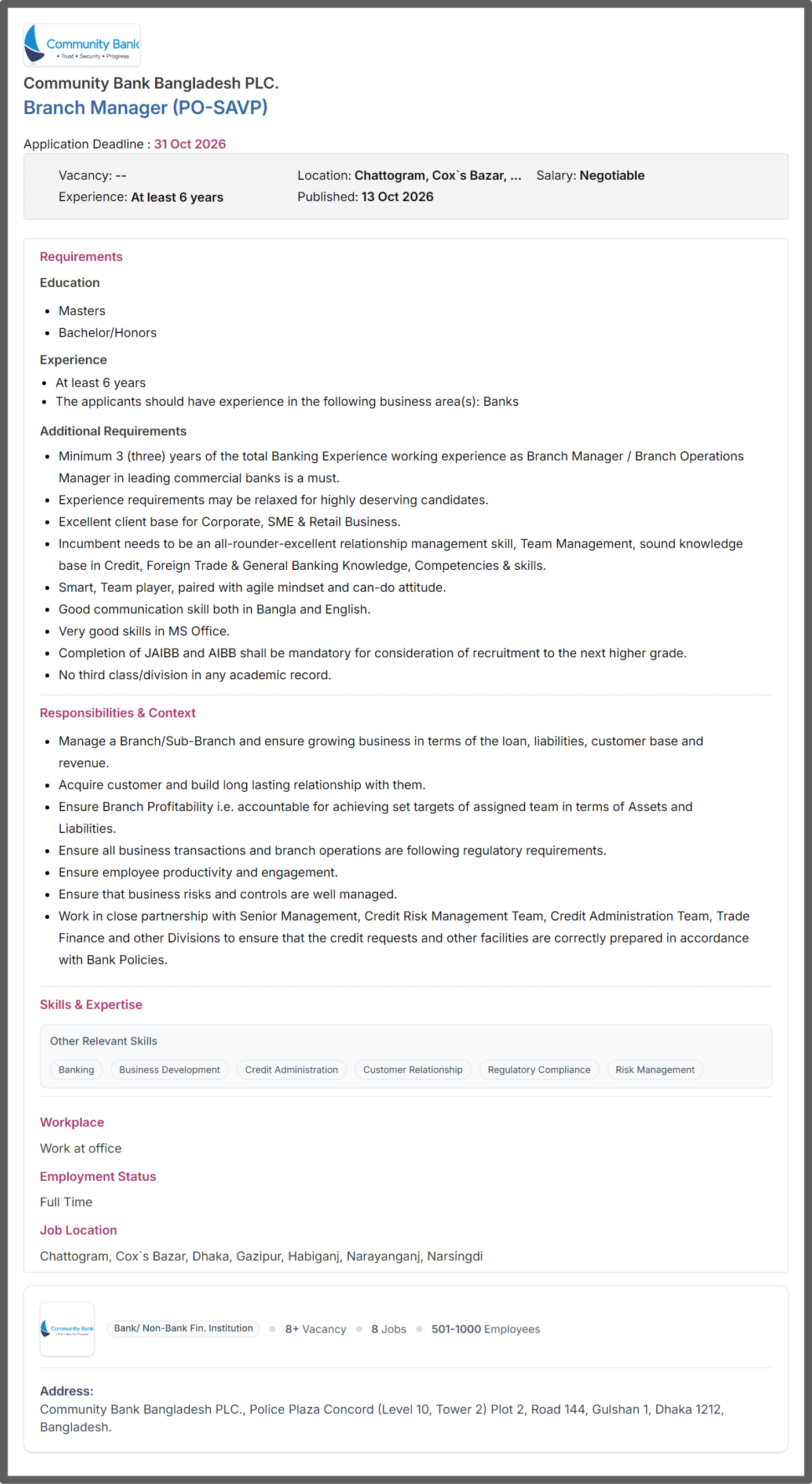 Community Bank Job Opportunities 2026