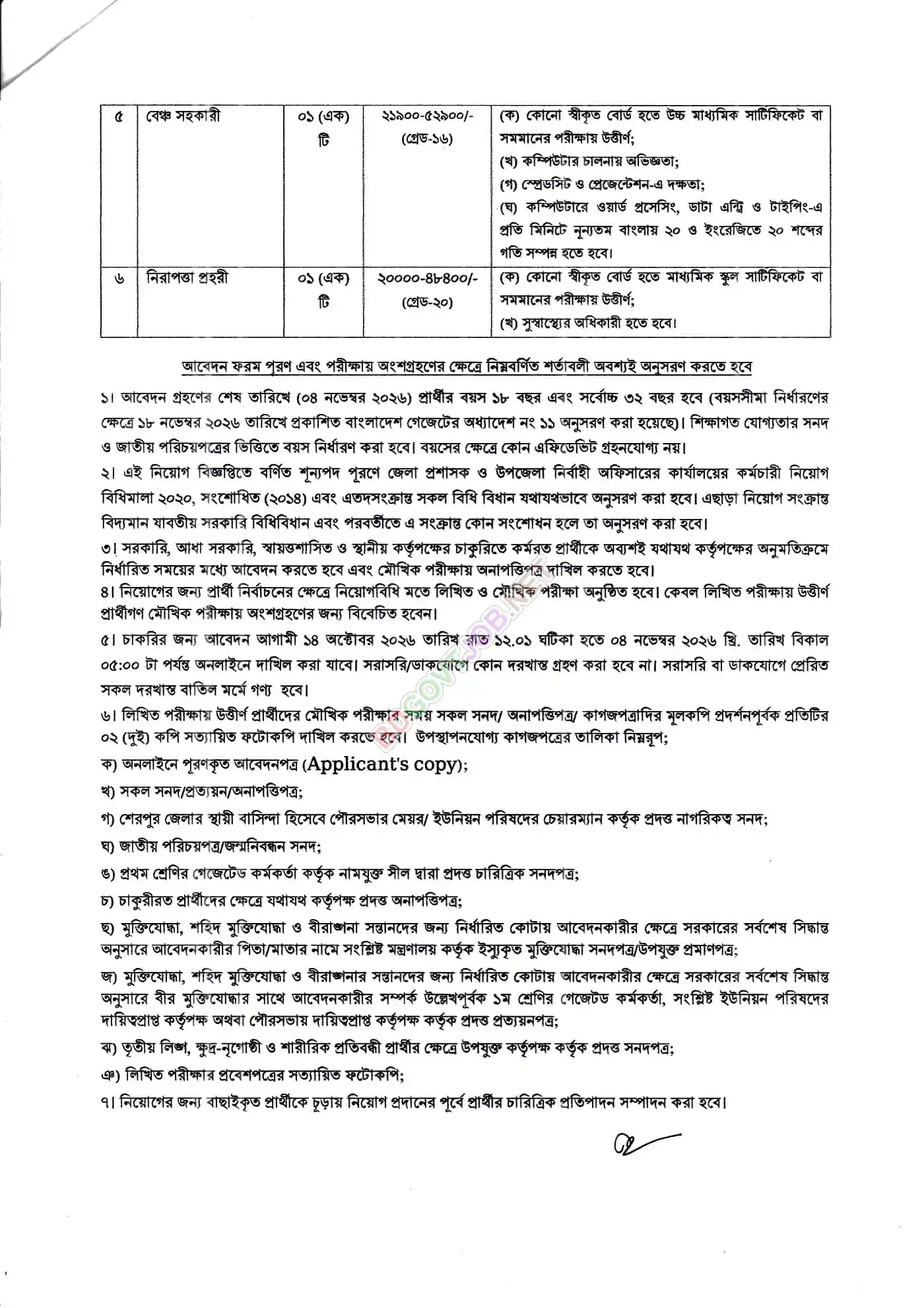 Sherpur DC Office Job Opportunities 2026